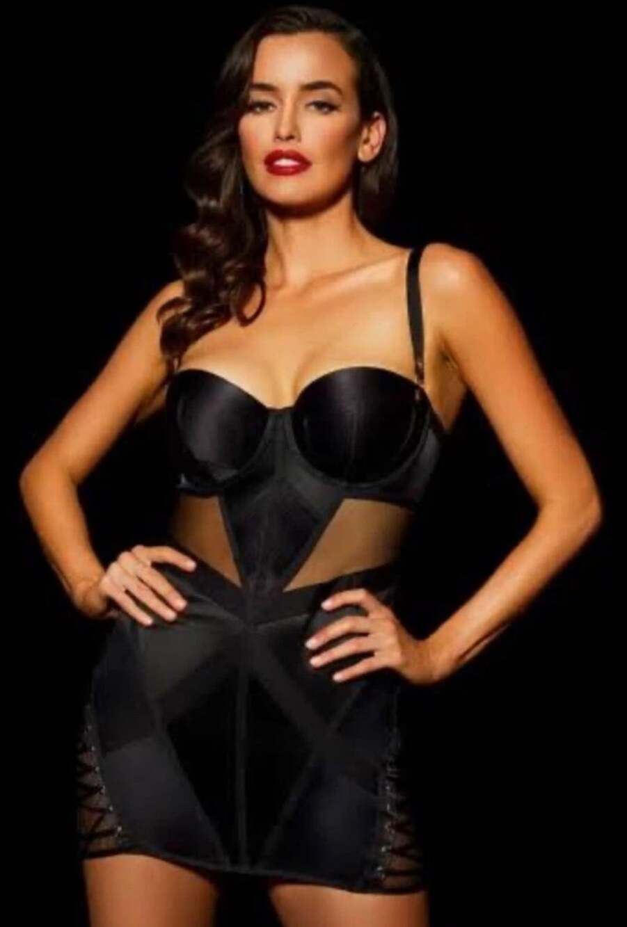 Honey Birdette Jerry Corset Dress Size 34DDD/F Black